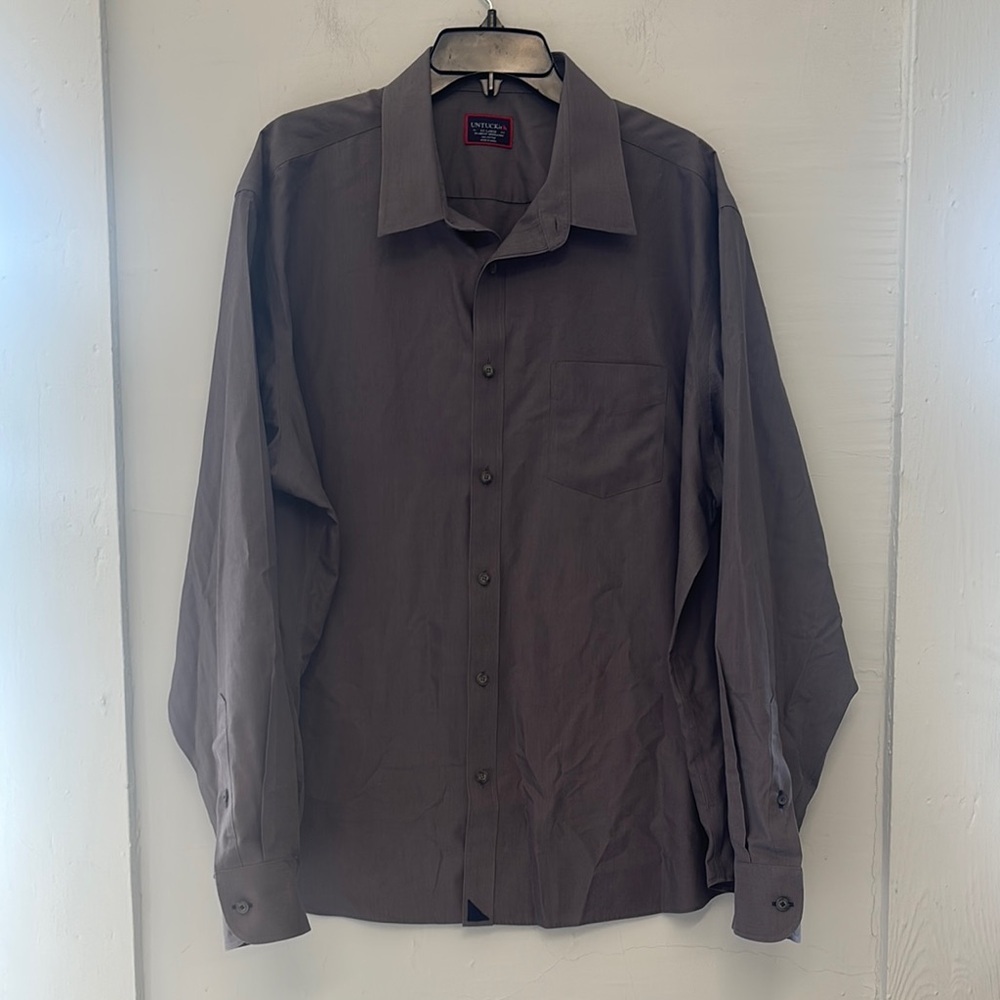 UNTUCKit Gray Cotton‎ Button Down Shirt Size XXL